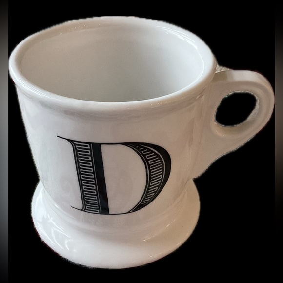 Monogram “E” White Mugs with wide  bottom. - Picture 2 of 5